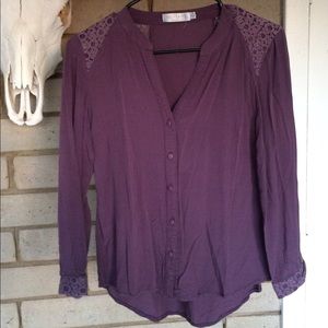 🌈Purple Button Down Top